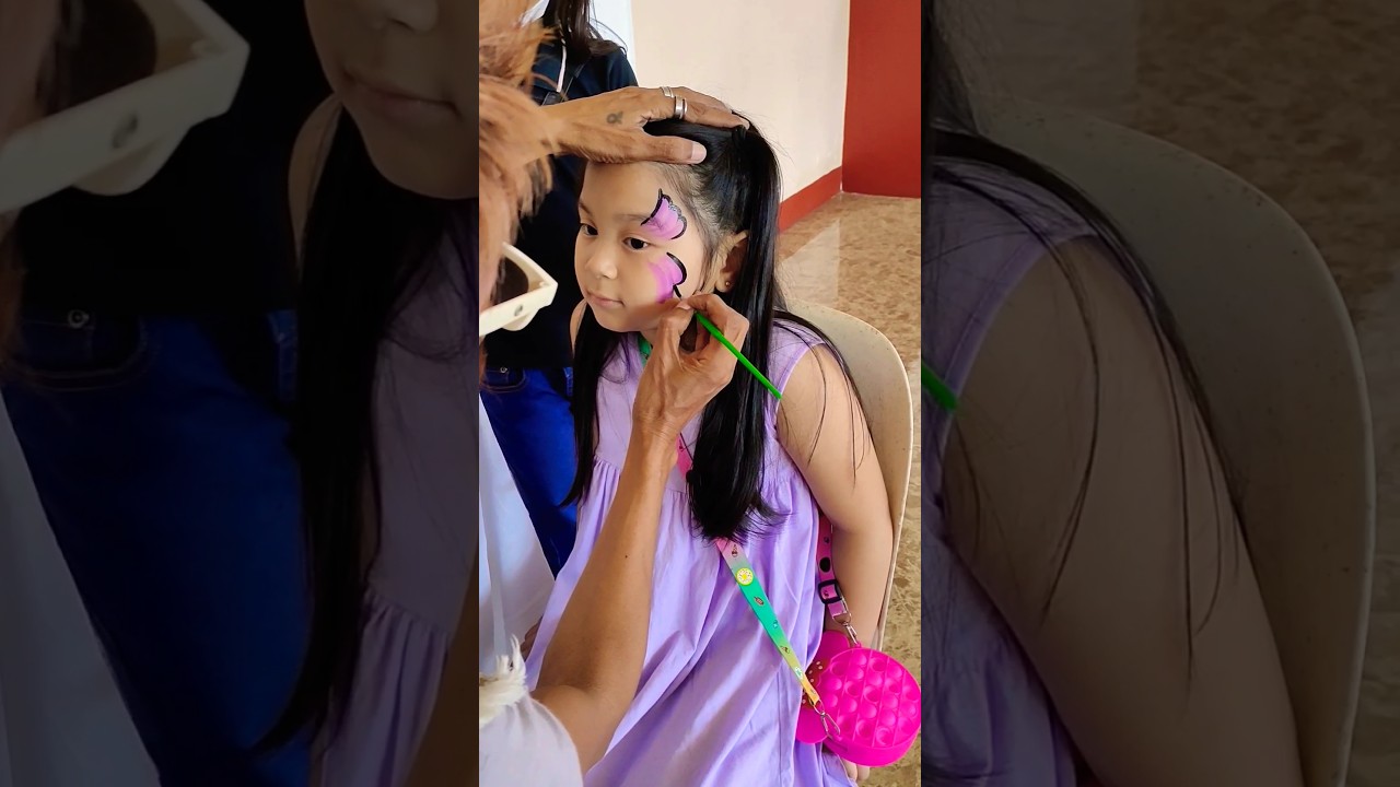 🌈Butterfly Face Painting! #short #butterfly #facepainting #painting #shortsvideo #shorts #shortvideo