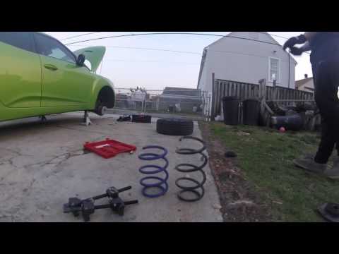 Veloster lowering spring install