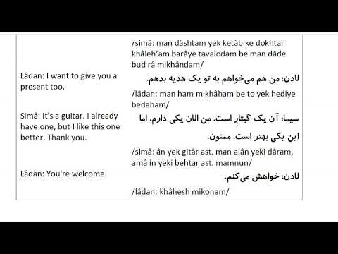 Farsi Conversation: Most Common Words and Phrases: Lesson 72: Gift