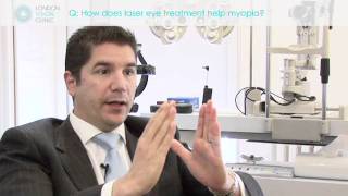 How does laser eye treatment help myopia?