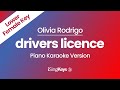 Drivers License - Olivia Rodrigo - Piano Karaoke Instrumental - Lower Female Key