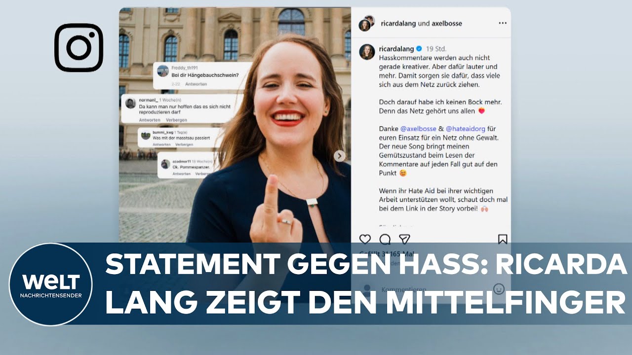 DEUTSCHLAND: Ricarda Lang mit „deutlichem“ Zeichen gegen Hass im Netz