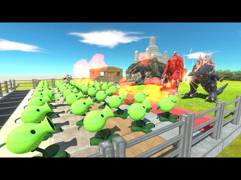 Peashooter vs ALL Carnivore Dinosaurs | Which Team Will Win? - Animal Revolt Battle Simulator