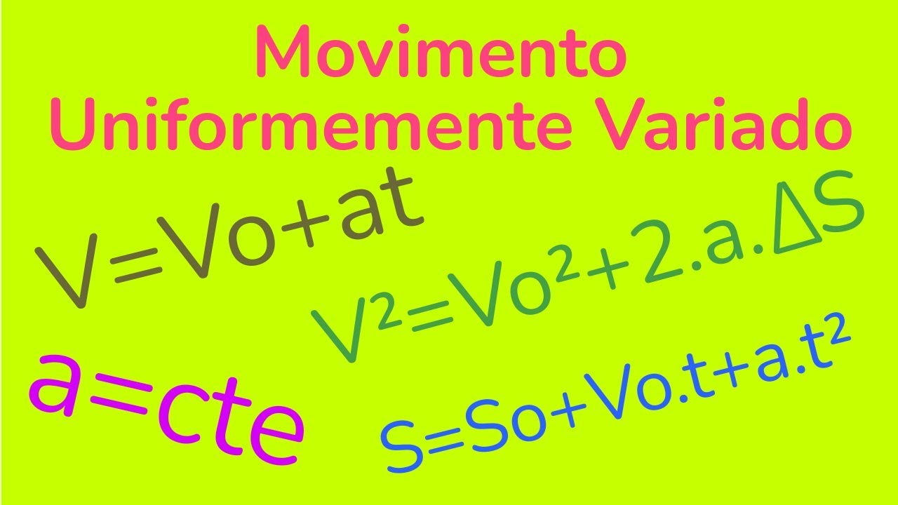 MOVIMENTO UNIFORMEMENTE VARIADO (MUV)