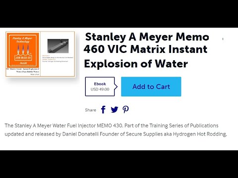 Stanley A Meyer MEMO 460 Waterfuel Gas Prices Oil Hydrogen USA Eu Updates shortage
