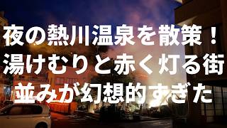 夜の熱川温泉を散策！湯けむりと赤く灯る街並みが幻想的すぎた 2026/5/10