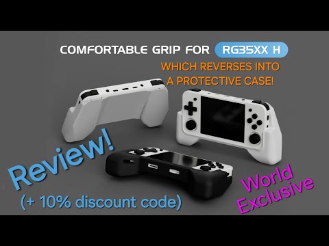 Protective Case Compatible with ANBERNIC RG35XX H Handheld Console, Ergonomic Grip Shell, Lightweight Scratch-Resistant Cover for Retro Gaming (Green) video review thumbnail