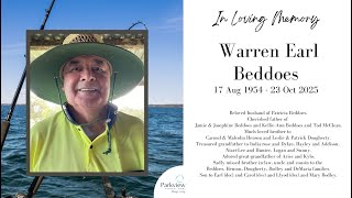 Memorial service for Warren Earl Beddoes