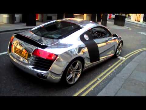 arab sheikh chrome audi r8 in london.mp4