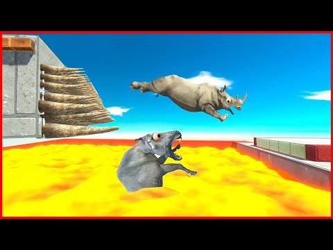 WHO CAN MAKE IT BEFORE TRAP FALL AND DODGE THE CARNIVORE - Animal Revolt Battle Simulator