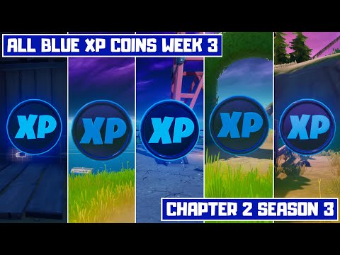 All 5 Blue XP Coins Locations Week 3! - Secret XP Coins Fortnite Chapter 2 Season 3
