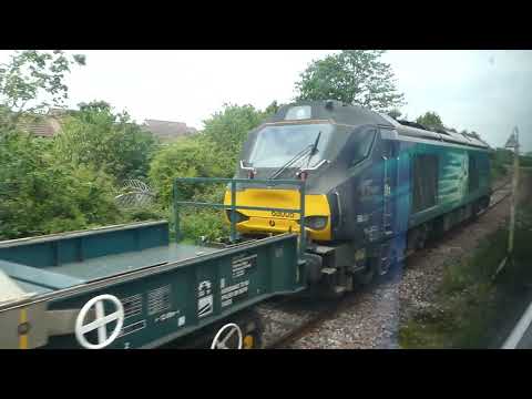 **VERY VERY RARE** 68002 + 68005 work 6C51 flasks Sellafield BNF to Heysham Harbour 02/06 *Descript*