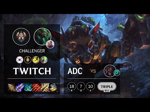 Twitch ADC vs Lucian - KR Challenger Patch 10.20
