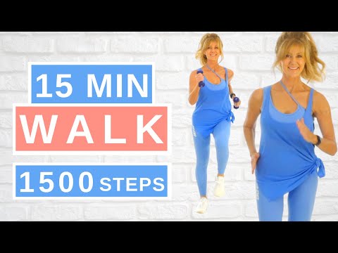 15 Minute Walking Workout With Dumbbells | 7 Day Challenge!