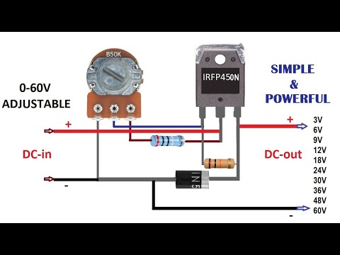 MOSFET Adjustable Power Supply 0-60V 20A | DC Voltage Regulator
