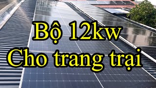 Bộ 12kw cho hộ chăn nuôi hoặc nhà trọ cực hiệu quả, cho mỗi ngày 100kwh