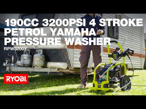 RYOBI: 190CC 3200PSI Petrol Yamaha Pressure Washer (RPW3200Y) in action