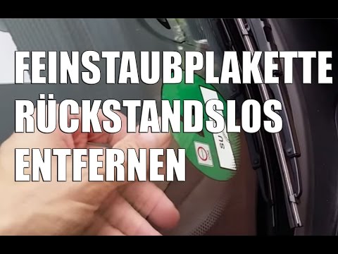 Feinstaubplakette mit Trägerfolie zum rückstandslosen Entfernen - Aufkleber entfernen