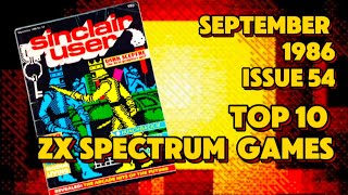 Top 10 Charts Sinclair User September 1986 issue 54.