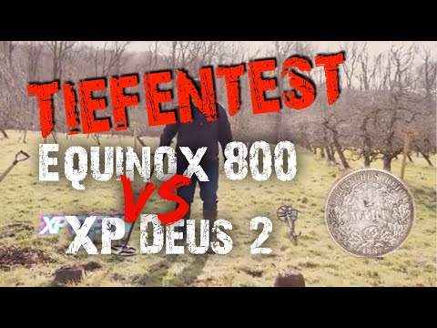Tiefentest Minelab Equinox 800 Metalldetektor VS XP Deus 2