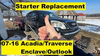 Starter Replacement GMC Acadia Chevy Traverse 07 08 09 10 11 12 13 14 15 16 2012 2013 2014 2015 2016