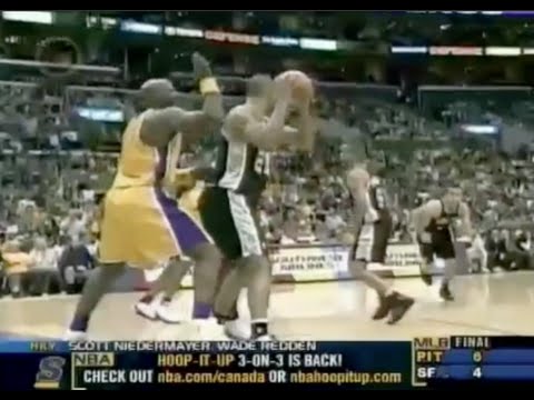Karl Malone (Age 40) shuts down Duncan - 2004 WCSF Game 6