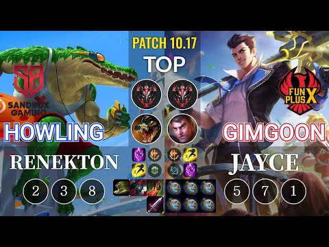 SB Howling Renekton vs FPX GimGoon Jayce Top - KR Patch 10.17