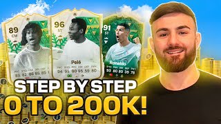 How to Make 200k Coins NOW in EAFC 24?! (0-200K step by step TRADING GUIDE) *BEST SNIPING FILTERS*