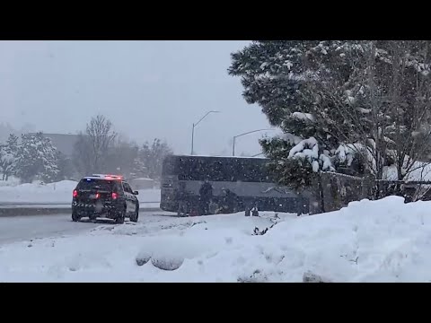 01-25-2021 Kachina Village, AZ - Residents Shoveling In Snow and Traffic