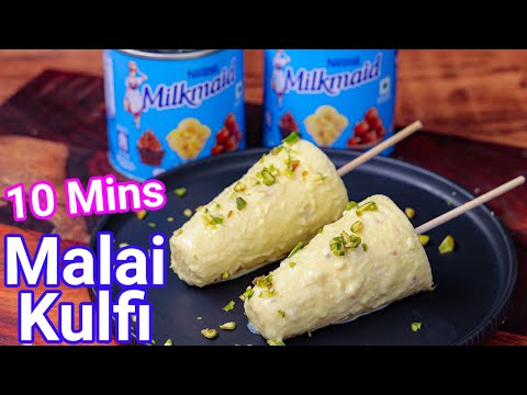 Malai Kulfi Recipe - Just 10 Mins with Nestle Milkmaid | Quick & Easy Kesar Pista Creamy Kulfi