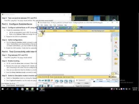 [CCNA S2] 5.1.3.6 Packet Tracer - Configuring Router-on-a-Stick Inter-VLAN Routing