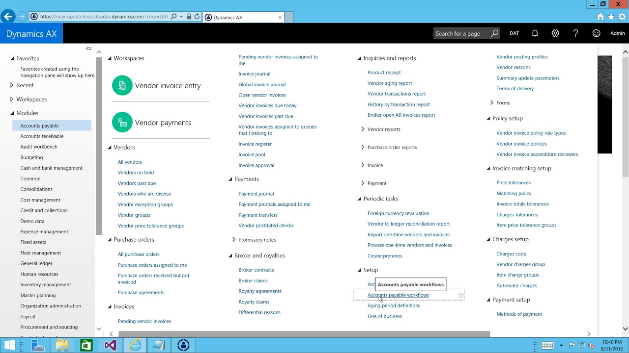 Lesson 1 Workflow Categories Dynamic AX 2012