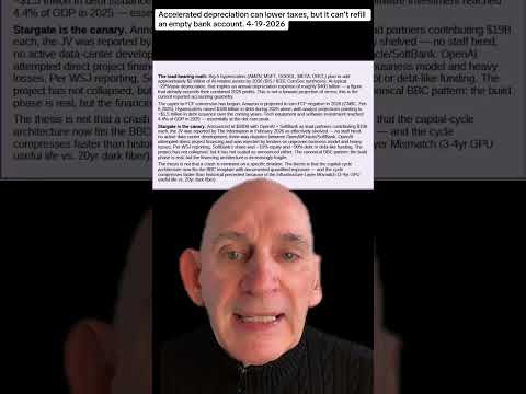 Accelerated depreciation can lower taxes, but it can't refill an empty bank account. 4-19-2026