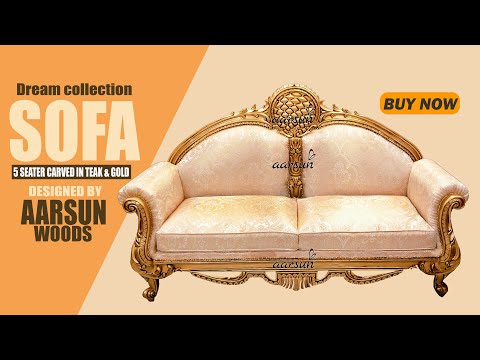 Wooden teak wood designer sofa set, for home, living room