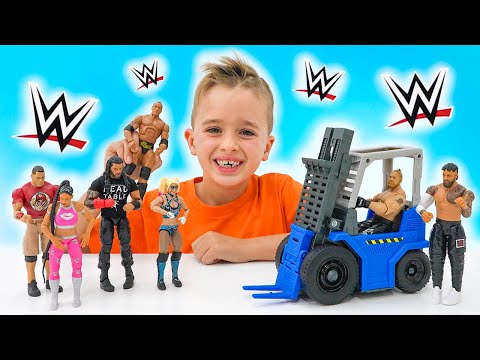 Vlad und Niki 5 Locks Challenge mit WWE-Spielzeug-Gabelstapler