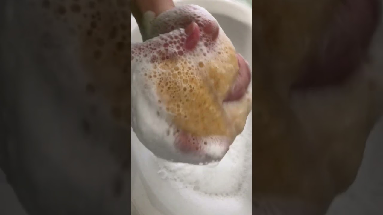 Stacked squeezes only #spongeasmrcommunity #sponge #spongesuds