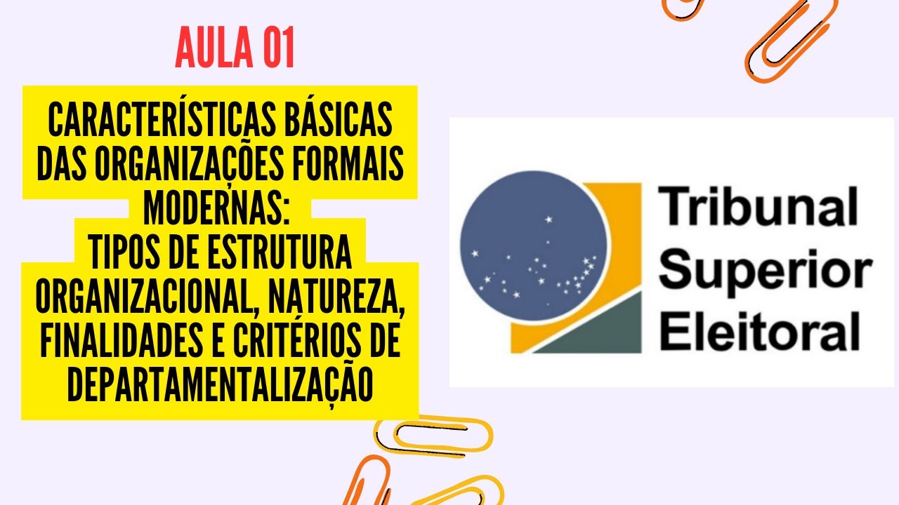 Aula 01 - Características básicas das organizações formais modernas - Concurso TSE Unificado 2024