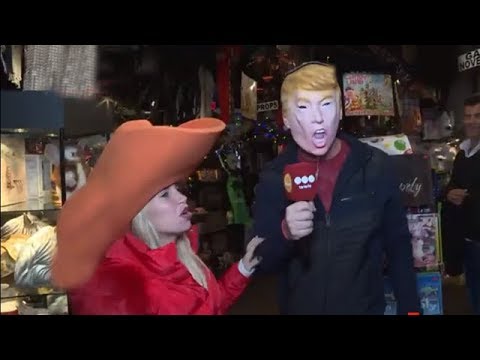 Marley and Flor, in costume in Montreal - Around the World 2018