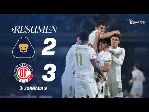 PUMAS 2-3 TOLUCA | Los Diablos vencen a Pumas y son los únicos invictos del torneo