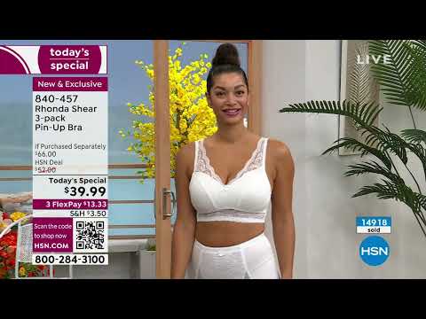 Rhonda Shear 3pack PinUp Bra with Removable Pads