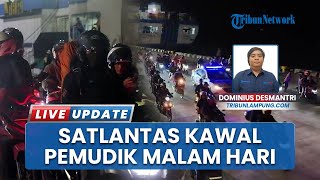Kawal Pemudik Motor Malam Hari, Satlantas Polres Lamsel Jaga Keselamatan dari Pelabuhan Wika Beton