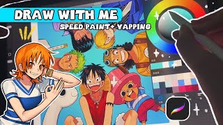 [DRAW WITH ME #2] OnePiece Book cover（Speedpaint, lofi, commentary, iPad Procreate)