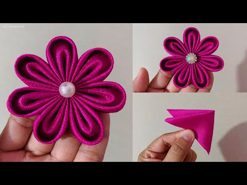 DIY: Easy Tricks Fabric Flowers Making | New Design Cloth Flower Making | Crafts | Ribbon Art