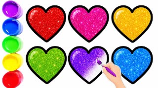 👉💖✨ Cute Heart Drawing & Coloring for Kids || Learn Colors with Easy Heart Drawing || Learning Video