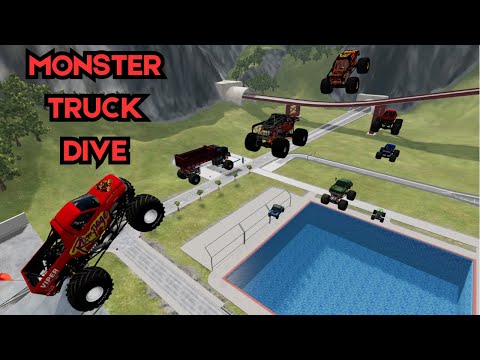 Monster Truck Epic Dive and Crash #2 | Beamng Drive