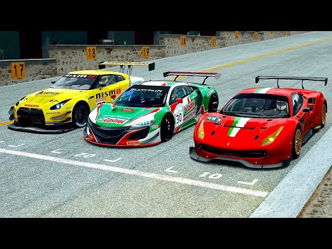 Honda NSX GT3 EVO vs Ferrari 488 GT3 vs Nissan GT-R GT3 at Imola
