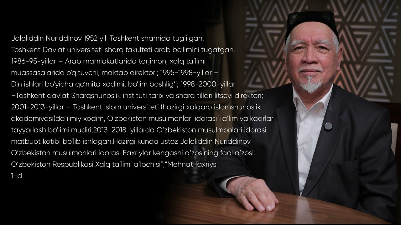 Ustozlardan o'gitlar: Jaloliddin domla Nuriddinov