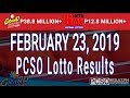 PCSO Lotto Results Today February 23, 2019 (6/55, 6/42, 6D, Swertres, STL & EZ2)