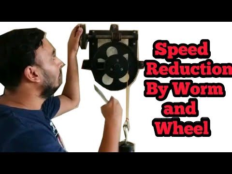 Speed reduction by worm and worm wheel Hindi Part 2 Worm and wheel lab Experiment