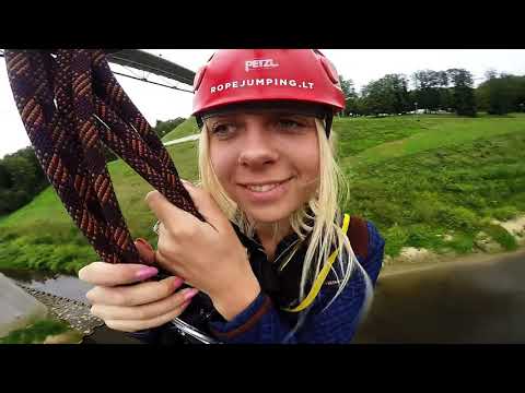 Eglė Raižytė, Šuolis su virve @ Baltosios Rožės tiltas, Alytus www ropejumping lt